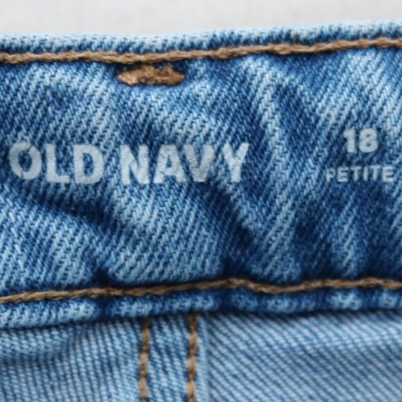 Old Navy Plus Petite OG Loose High Rise Distress Frayed Holes Stretch Jeans 18P - Picture 5 of 7